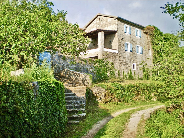 Bottom road view of villa